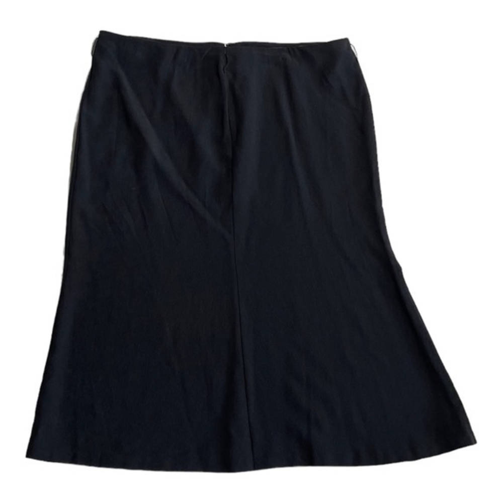 Vintage 1973 Gucci Women’s Black Silk Skirt Size 42 Pencil‎ Midi Fit And Flare ￼